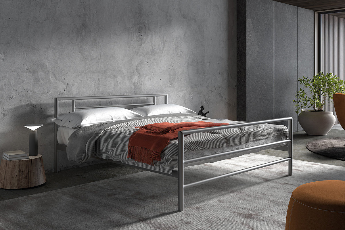 Rousseau - Tweepersoonsbed Sandro - Metaal - Grijs - 160x200 cm