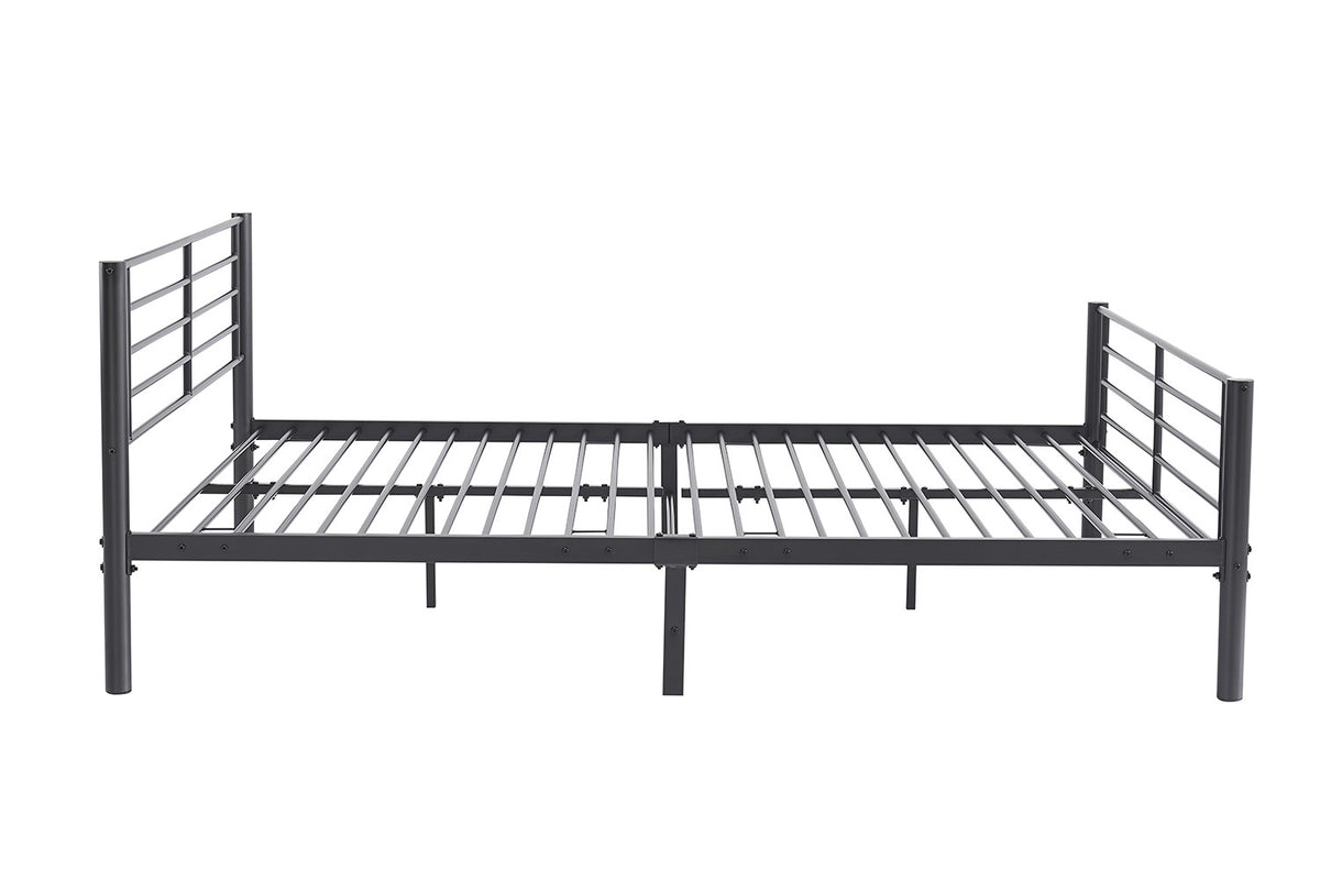 Rousseau - Lit double Sammy 160x200 - Métal Gris foncé - 80 x 167.5 x 210 cm