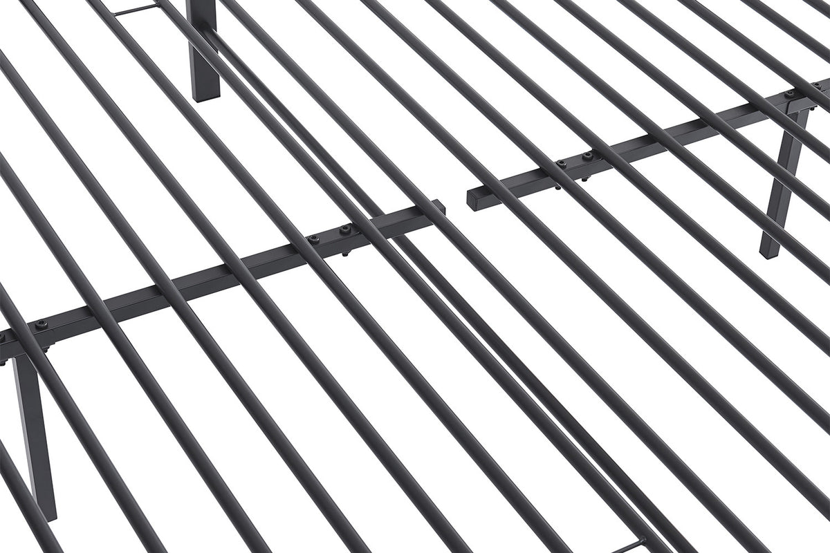 Rousseau - Lit double Sammy 160x200 - Métal Gris foncé - 80 x 167.5 x 210 cm