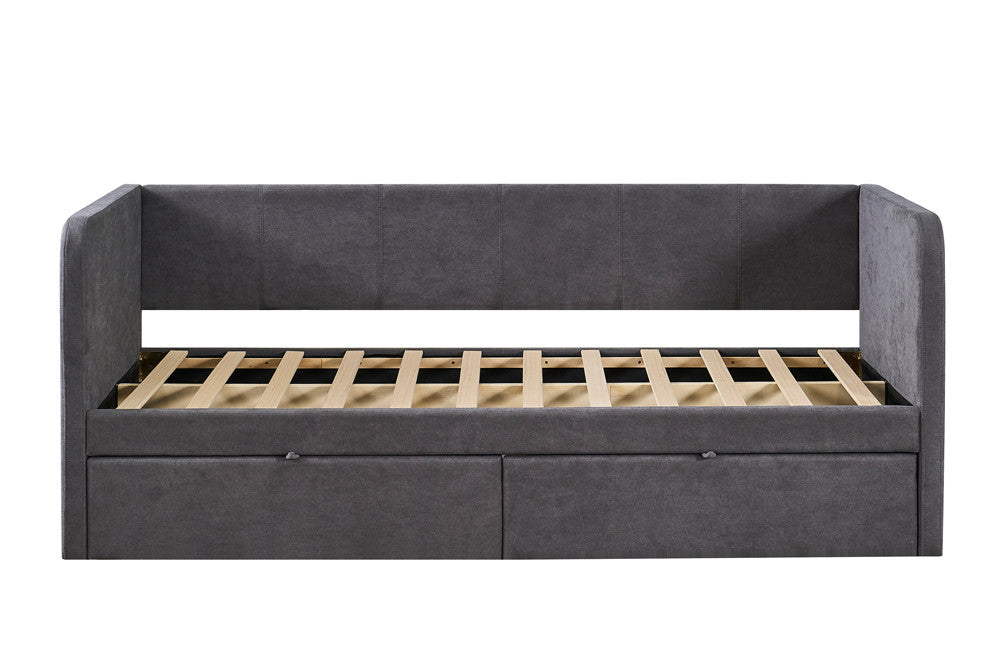 Rousseau - Eenpersoonsbed Parma - Stof - Grijs - 90x200 cm