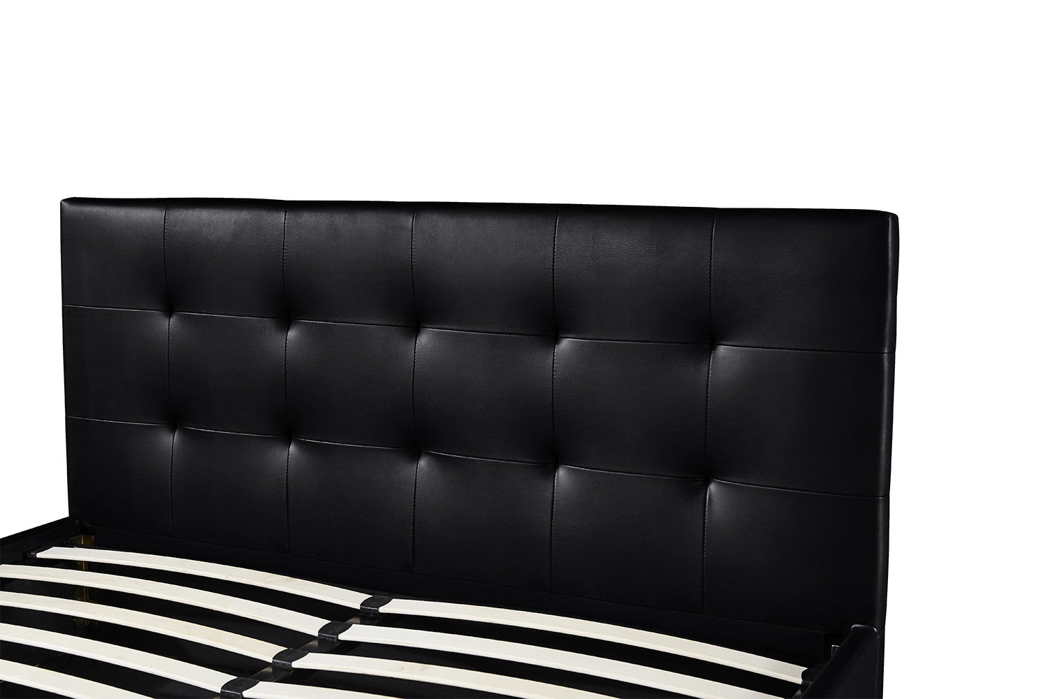 Tweepersoonsbed 'Porto' 160x200 met lattenbodem PU Zwart en opbergkoffer