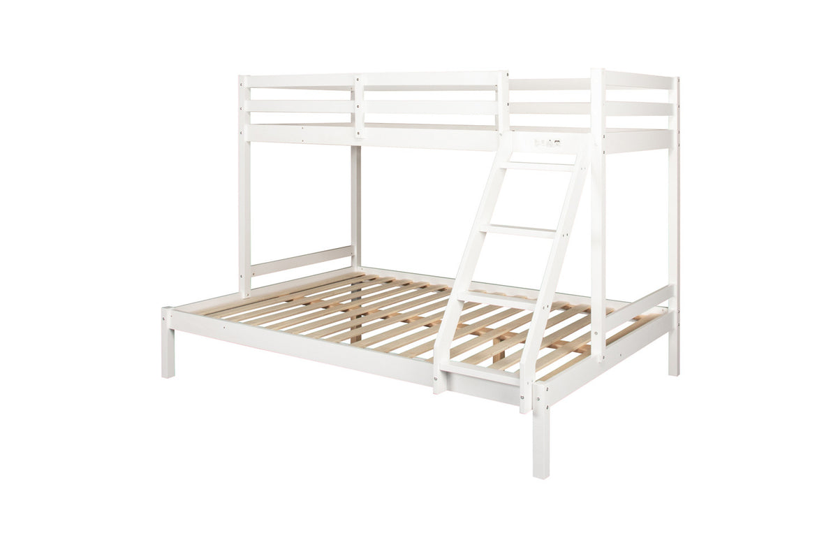 Rousseau - Lit superposé Triad 140/90x200 - Blanc - 148 x 208 x 97/147 cm