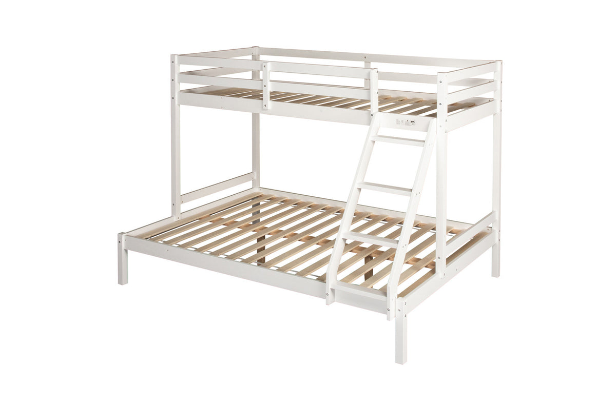 Rousseau - Lit superposé Triad 140/90x200 - Blanc - 148 x 208 x 97/147 cm