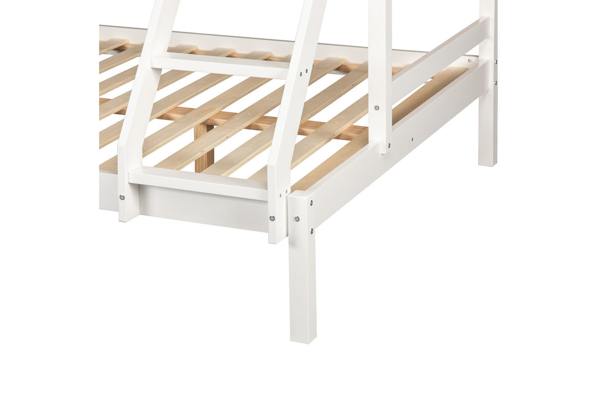 Rousseau - Lit superposé Triad 140/90x200 - Blanc - 148 x 208 x 97/147 cm