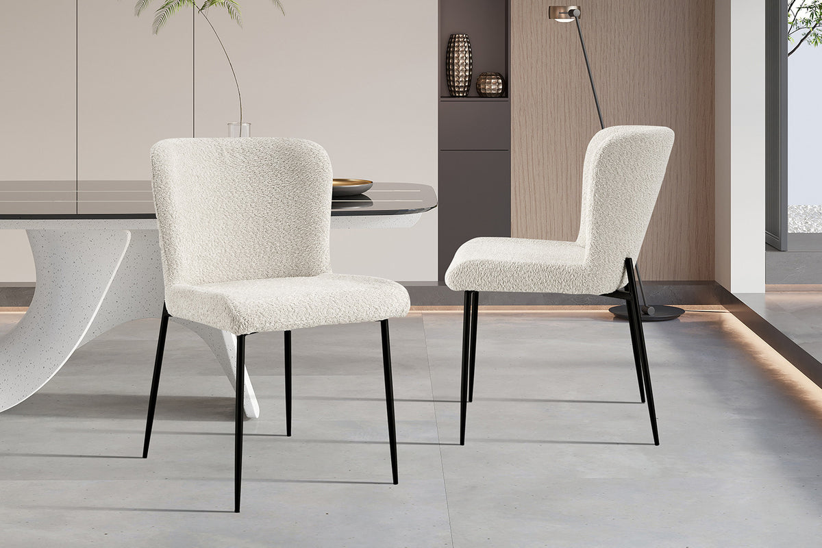 Rousseau - Chaise Lisa Boucle - Ecru - 85x50x62 cm