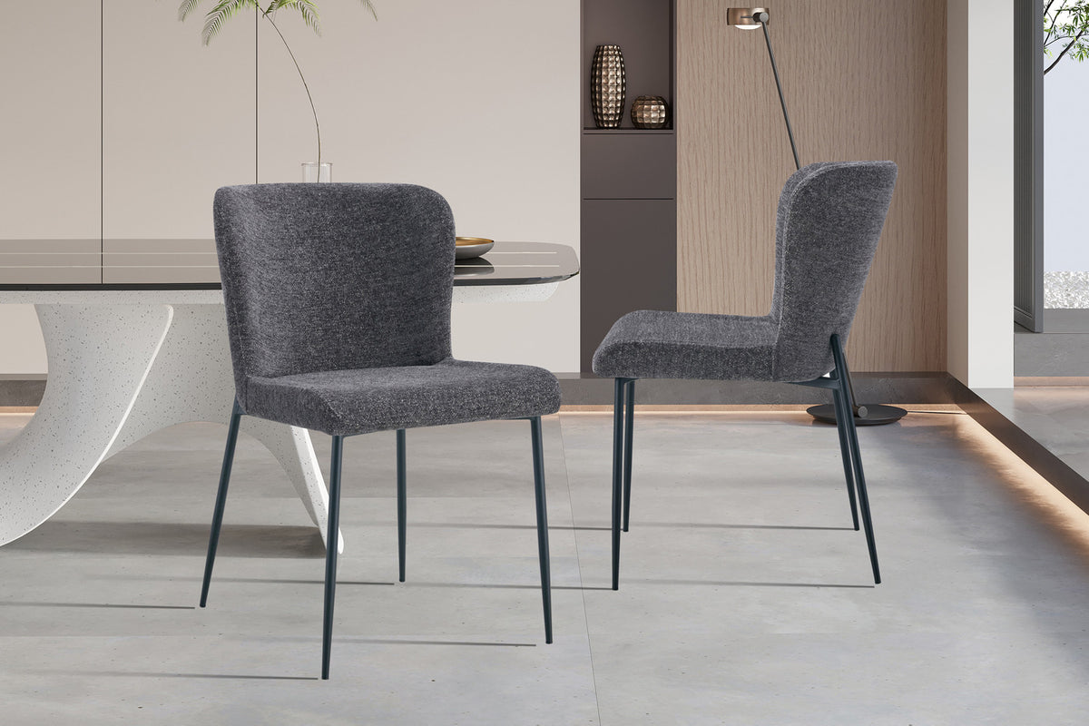Rousseau - Chaise Lisa - Tissu Gris Foncé - 85x50x62 cm