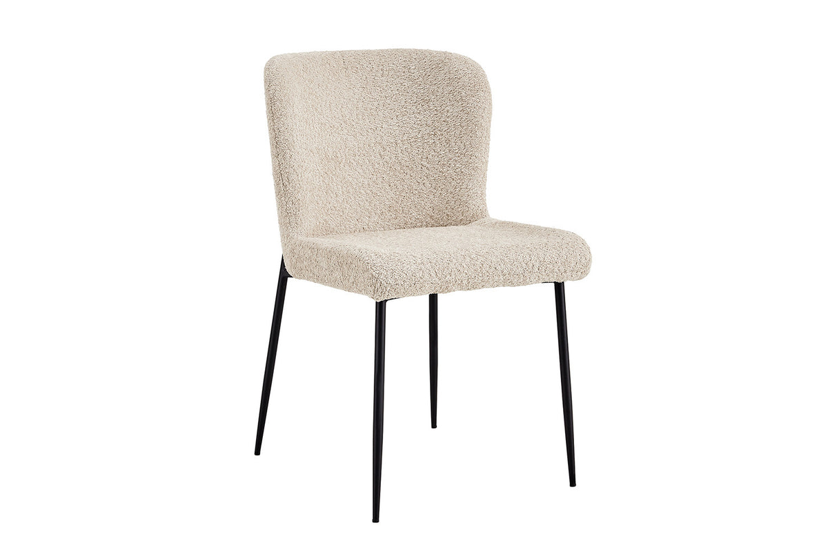 Rousseau - Chaise Lisa Boucle - Beige - 85x50x62 cm