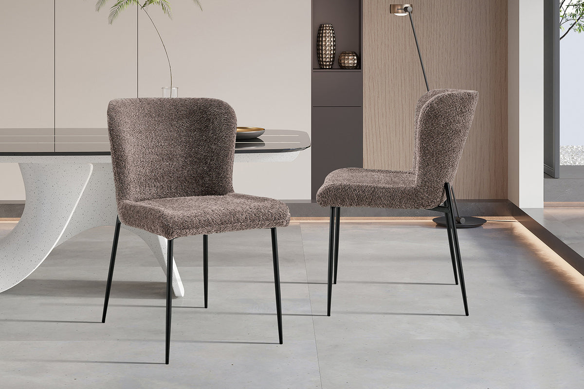 Rousseau - Chaise Lisa Boucle - Sable - 85x50x62 cm