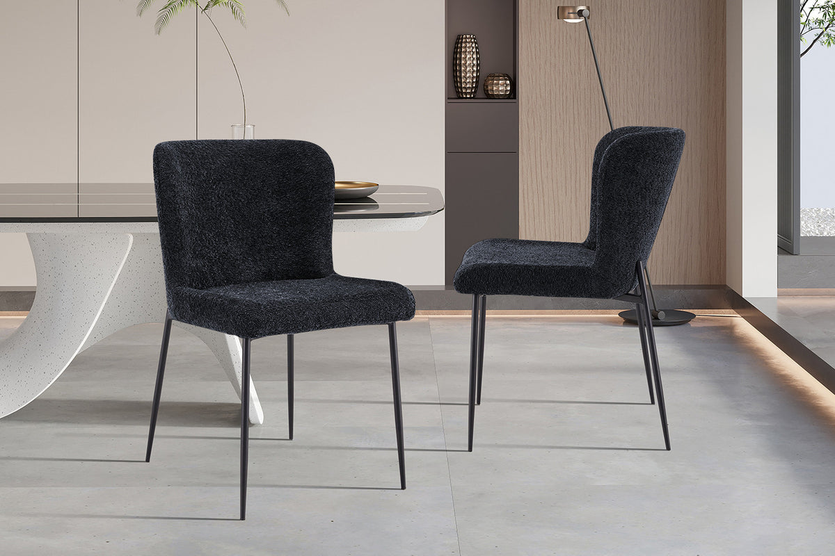 Rousseau - Chaise Lisa Boucle - Gris foncé - 85x50x62 cm
