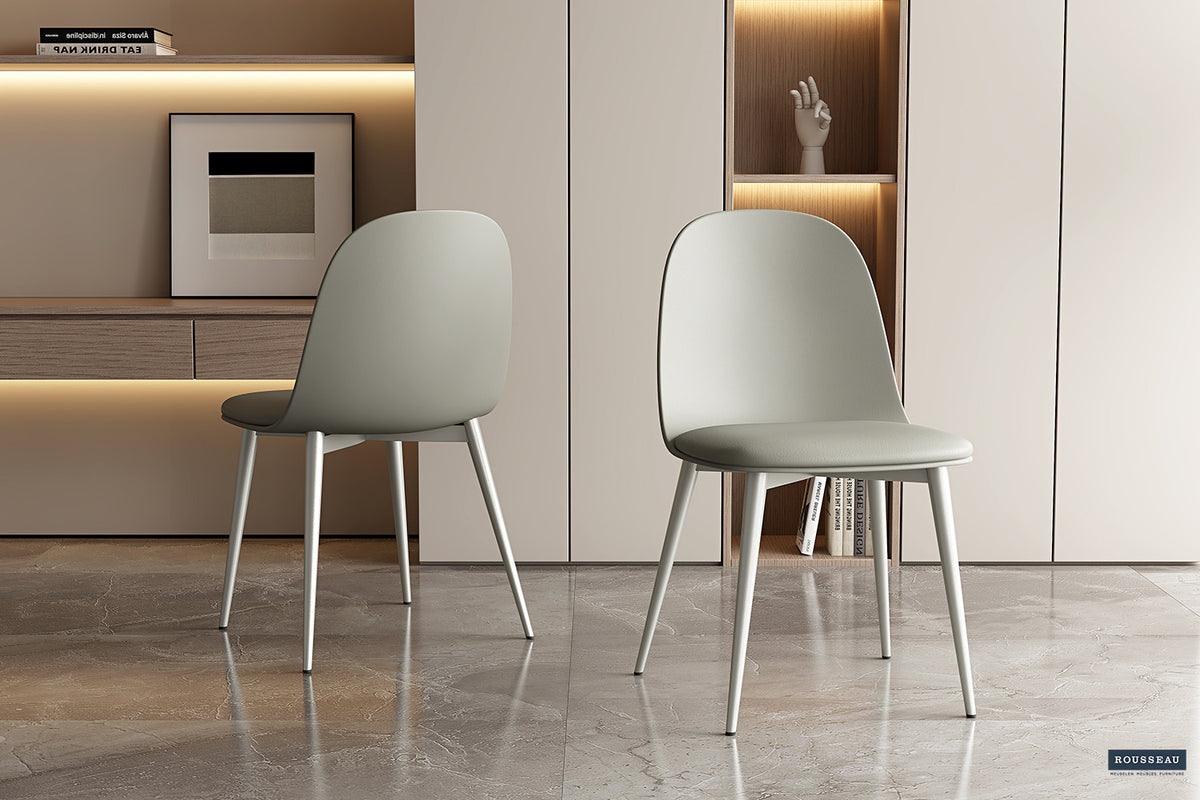Rousseau - Stoel Jasmin Zitting PP - PU Grijs-groen - 81x51x44 cm