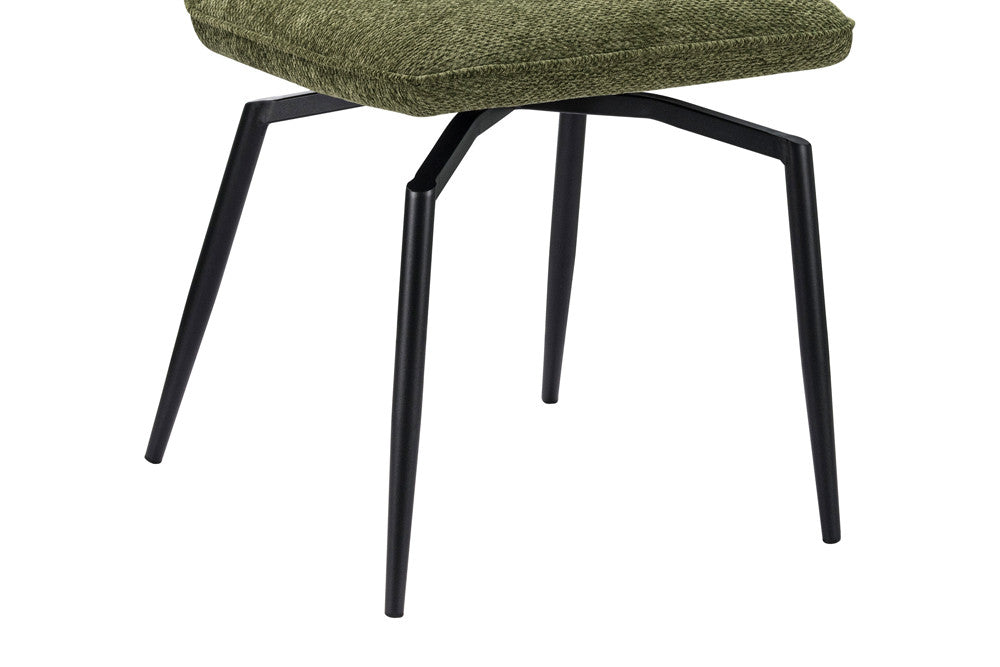 Rousseau - Chaise de salle à manger Lara - Pivotante Tissu Vert - 89 x 45.5 x 60 cm