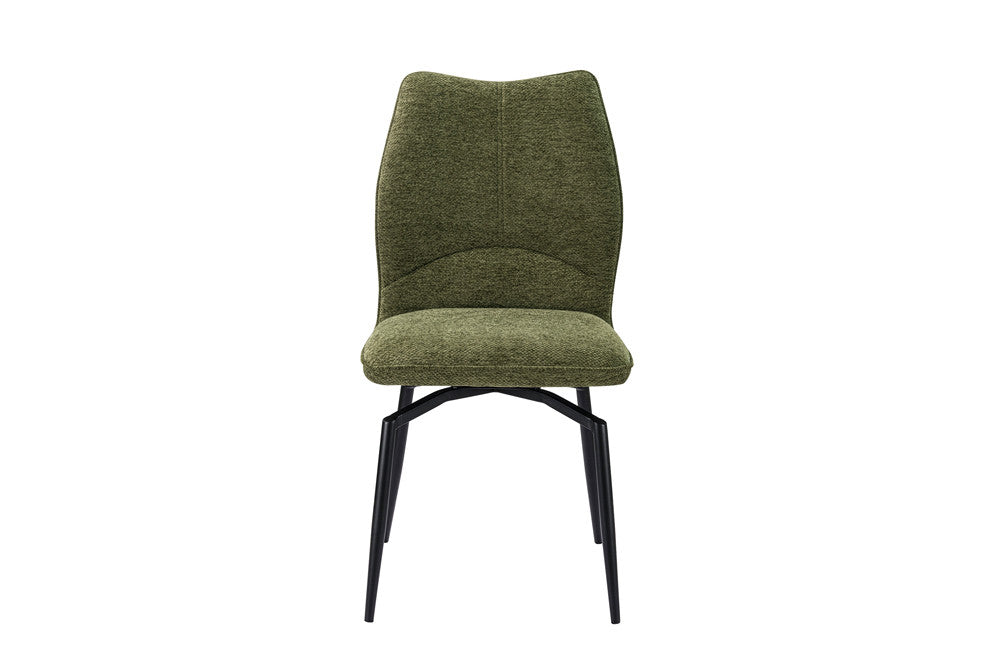 Rousseau - Chaise de salle à manger Lara - Pivotante Tissu Vert - 89 x 45.5 x 60 cm