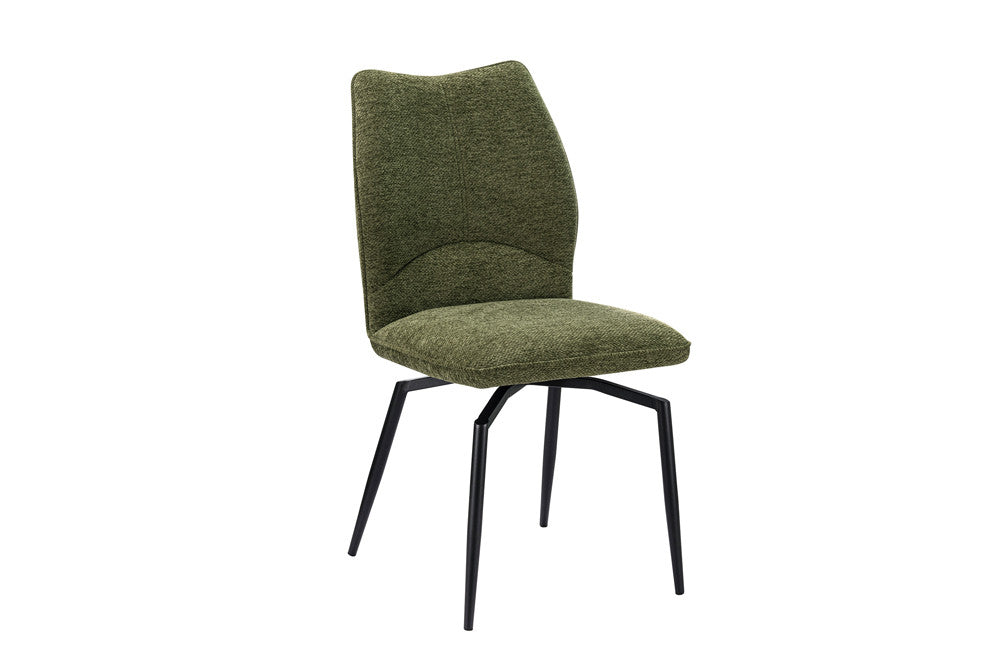 Rousseau - Chaise de salle à manger Lara - Pivotante Tissu Vert - 89 x 45.5 x 60 cm