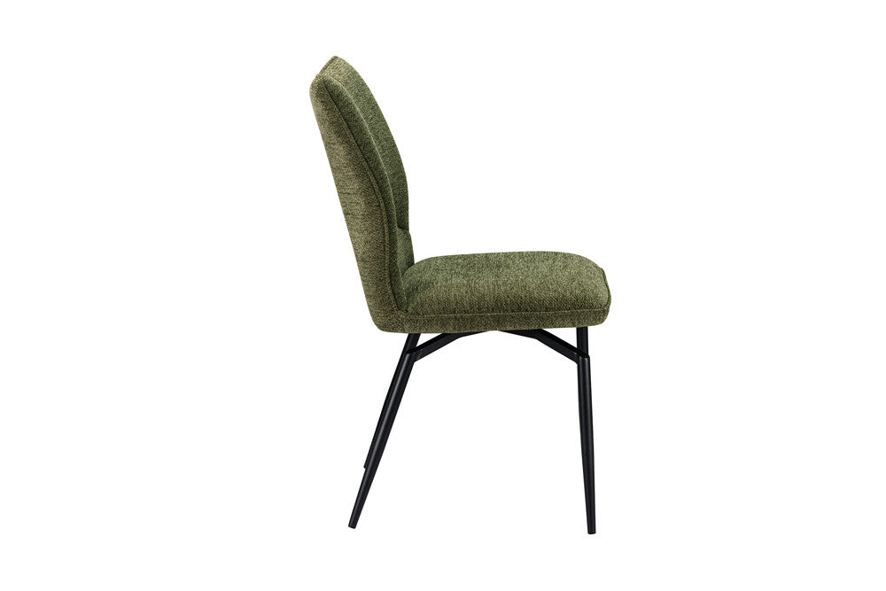 Rousseau - Chaise de salle à manger Lara - Pivotante Tissu Vert - 89 x 45.5 x 60 cm