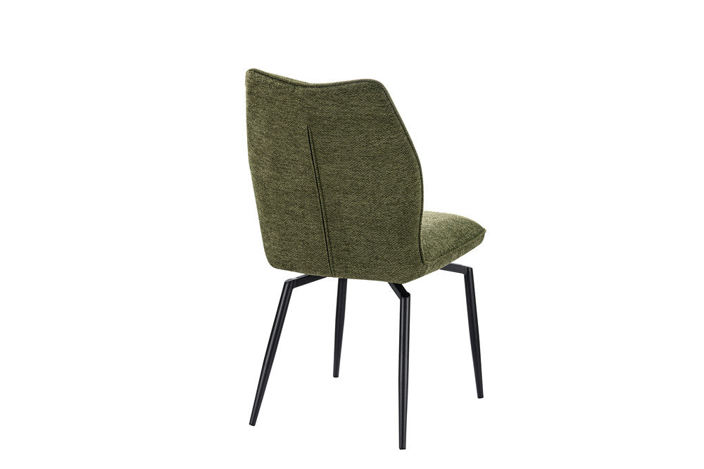 Rousseau - Chaise de salle à manger Lara - Pivotante Tissu Vert - 89 x 45.5 x 60 cm