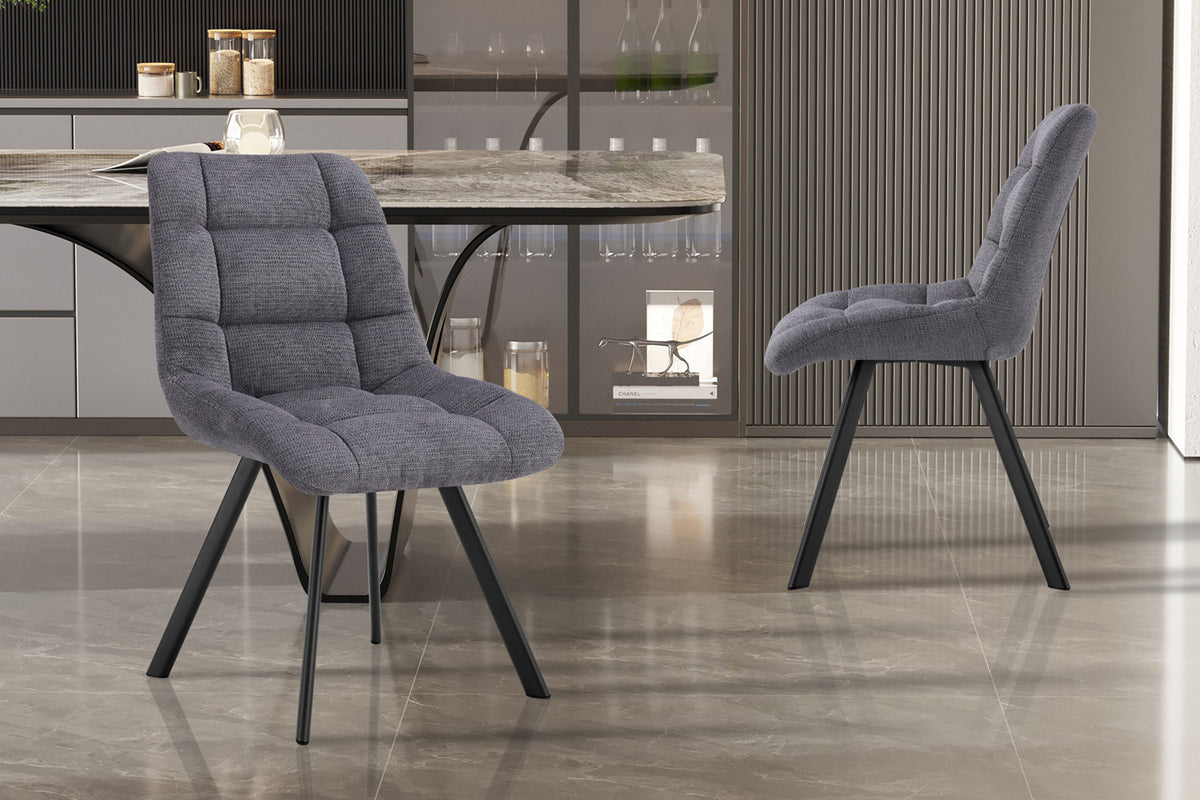 Rousseau - Chaise Lizzy - Tissu Gris Foncé - 88,5x52x61,5 cm