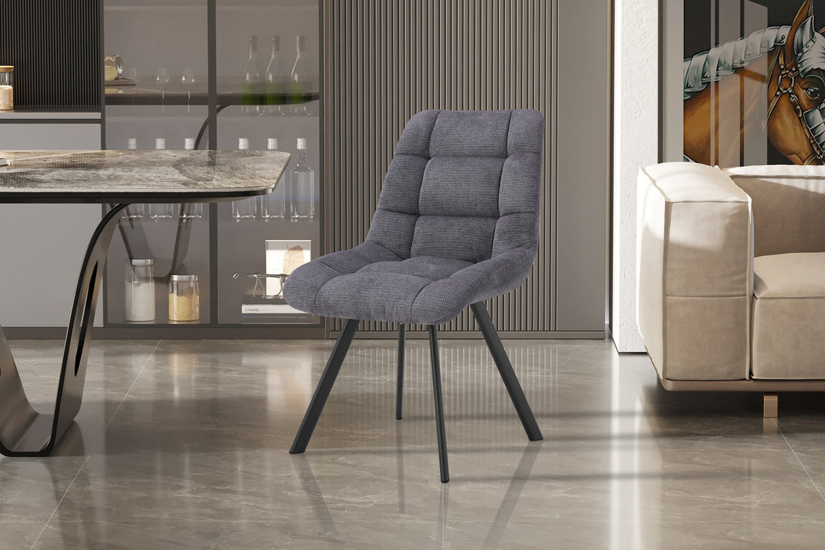 Rousseau - Chaise Lizzy - Tissu Gris Foncé - 88,5x52x61,5 cm