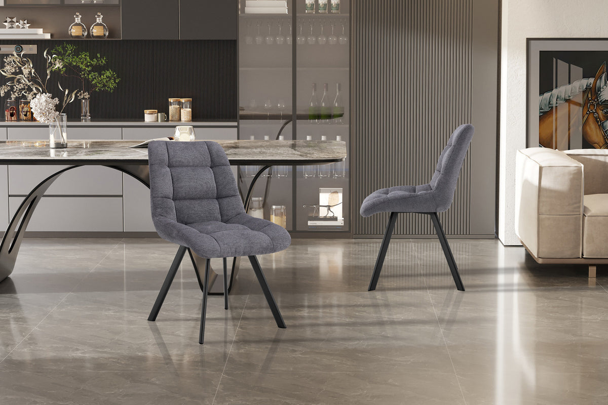 Rousseau - Chaise Lizzy - Tissu Gris Foncé - 88,5x52x61,5 cm
