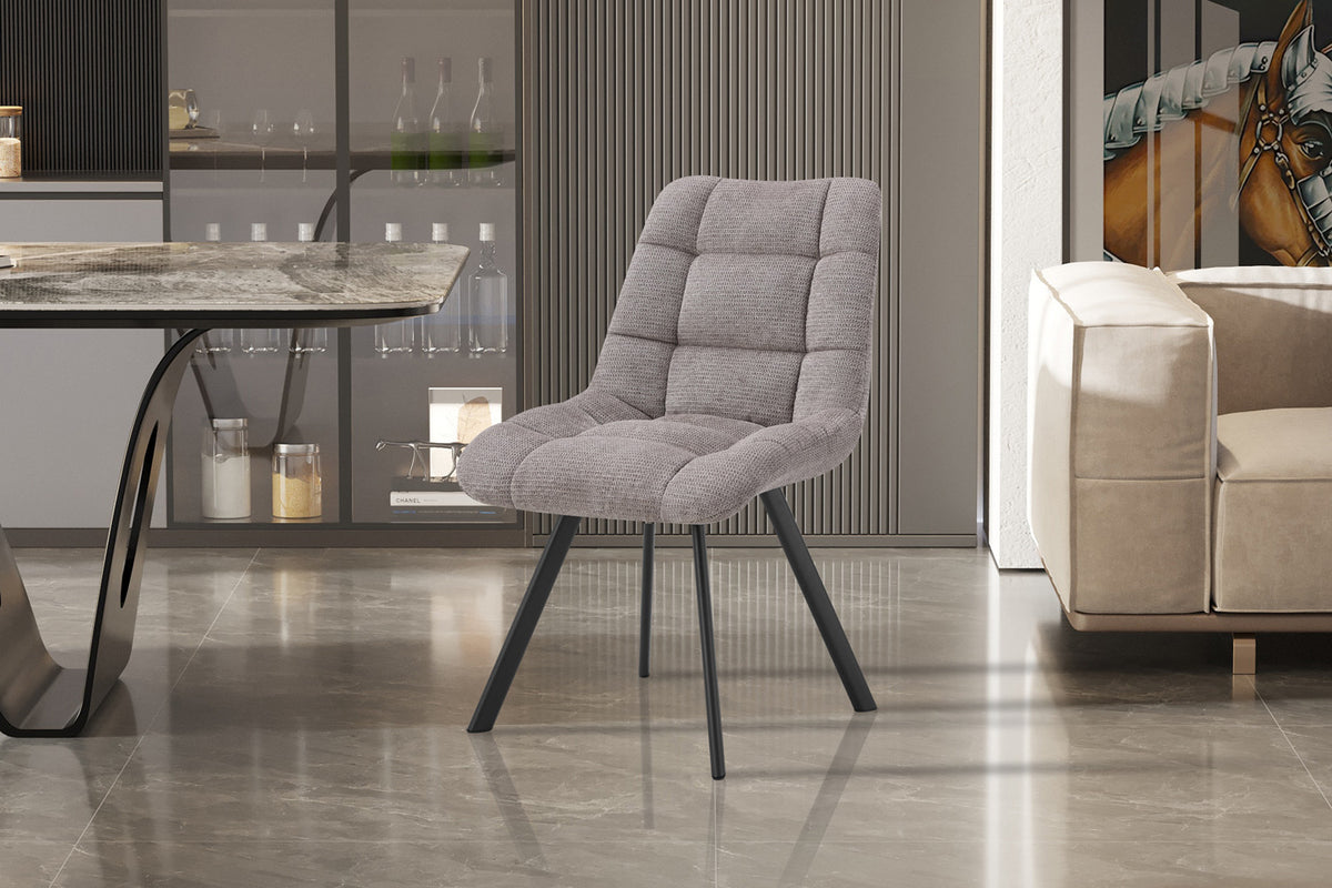 Rousseau - Chaise Lizzy - Tissu Gris Clair - 88,5x52x61,5 cm
