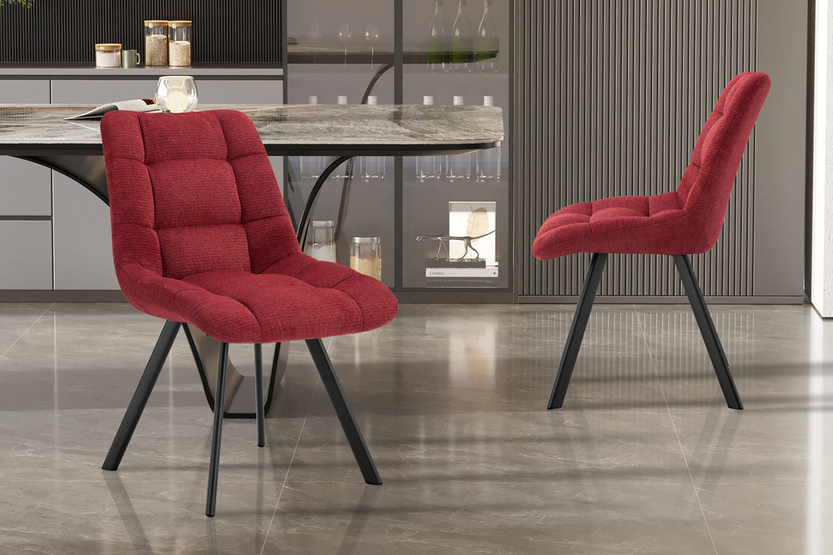 Rousseau - Chaise Lizzy - Tissu Rouge - 88,5x52x61,5 cm