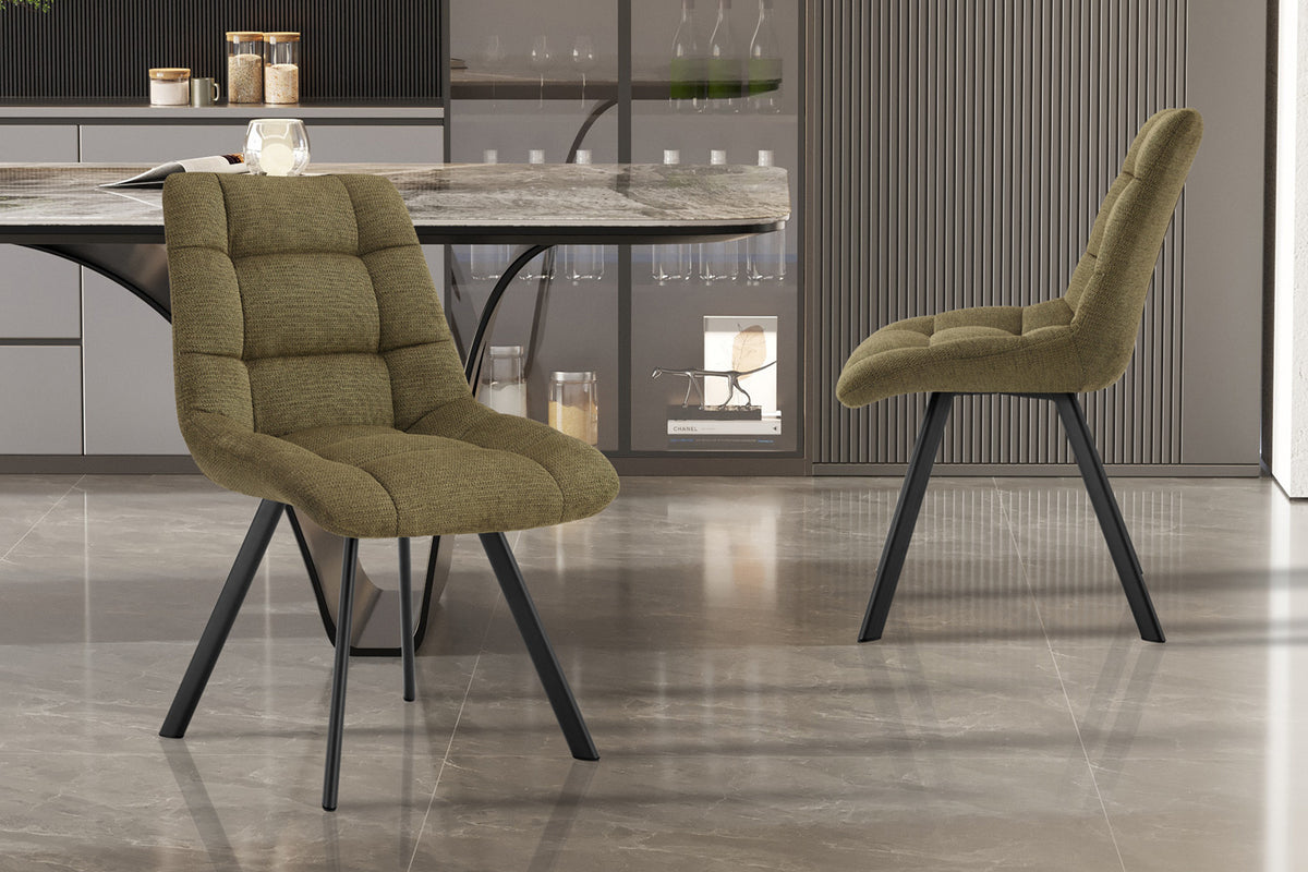 Rousseau - Chaise Lizzy - Tissu Vert - 88,5x52x61,5 cm