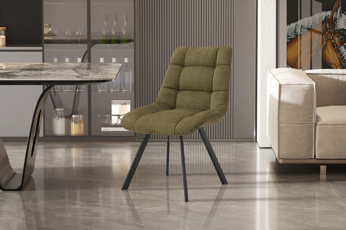 Rousseau - Chaise Lizzy - Tissu Vert - 88,5x52x61,5 cm