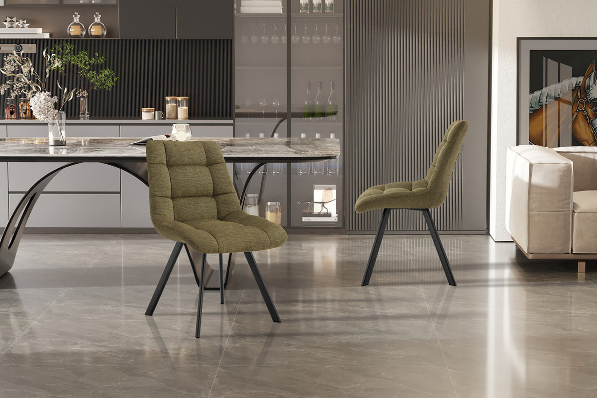 Rousseau - Chaise Lizzy - Tissu Vert - 88,5x52x61,5 cm