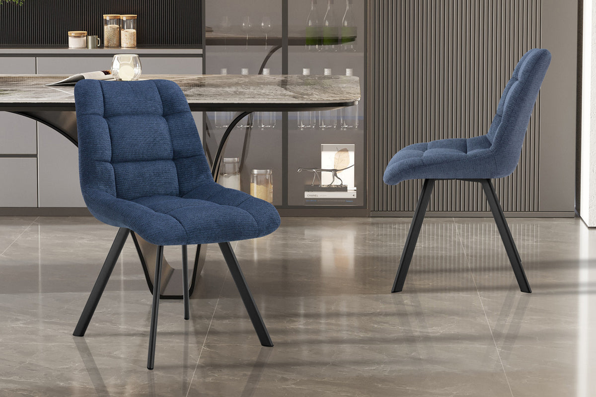 Rousseau - Chaise Lizzy - Tissu bleu - 88,5x52x61,5 cm