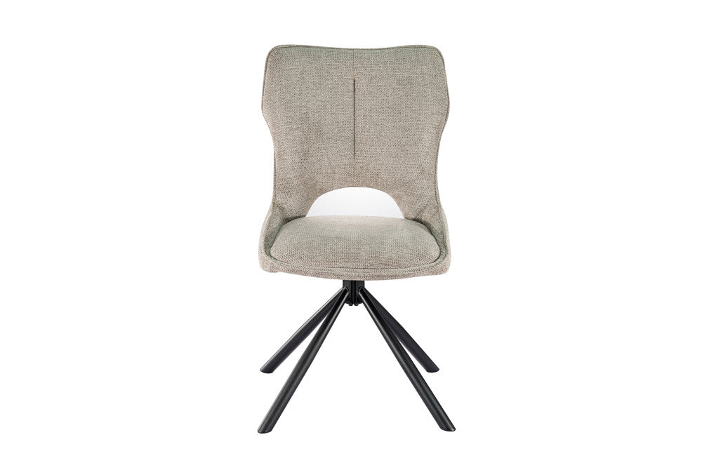 Rousseau - Stoel Mori - Draaibaar - Stof Lichtgrijs - H 90 x W 48 x D 59.5 cm