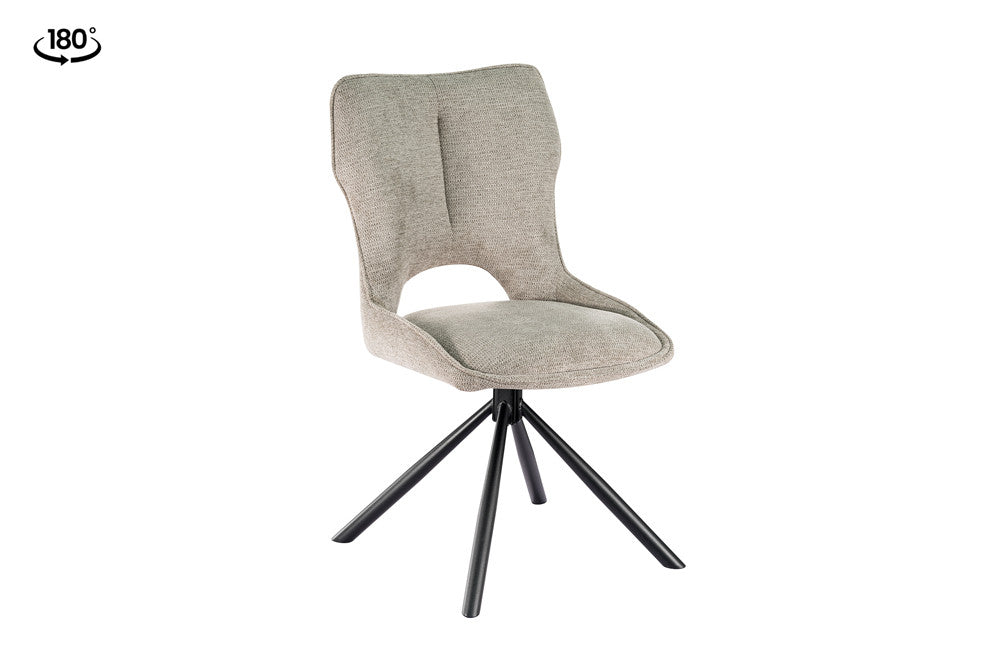 Rousseau - Stoel Mori - Draaibaar - Stof Lichtgrijs - H 90 x W 48 x D 59.5 cm