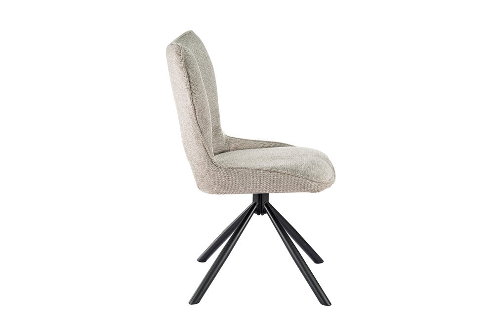 Rousseau - Stoel Mori - Draaibaar - Stof Lichtgrijs - H 90 x W 48 x D 59.5 cm