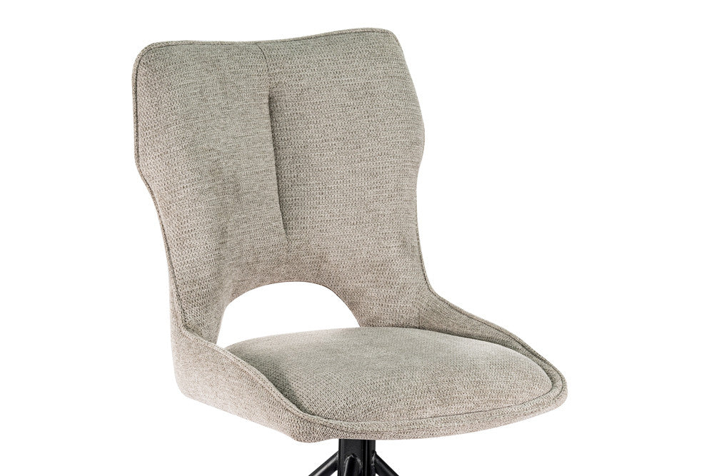 Rousseau - Stoel Mori - Draaibaar - Stof Lichtgrijs - H 90 x W 48 x D 59.5 cm