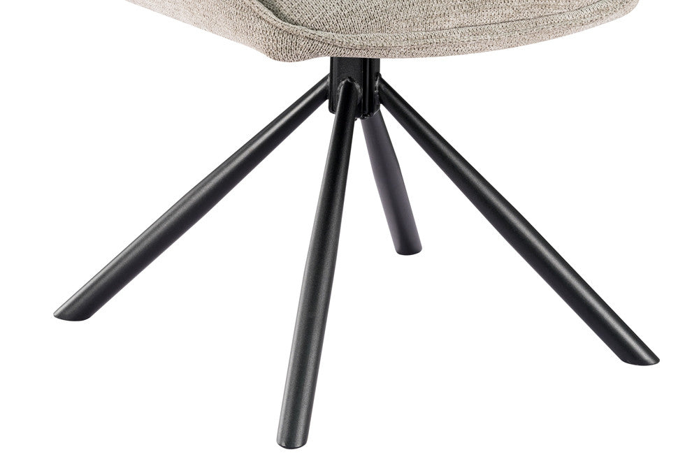 Rousseau - Stoel Mori - Draaibaar - Stof Lichtgrijs - H 90 x W 48 x D 59.5 cm