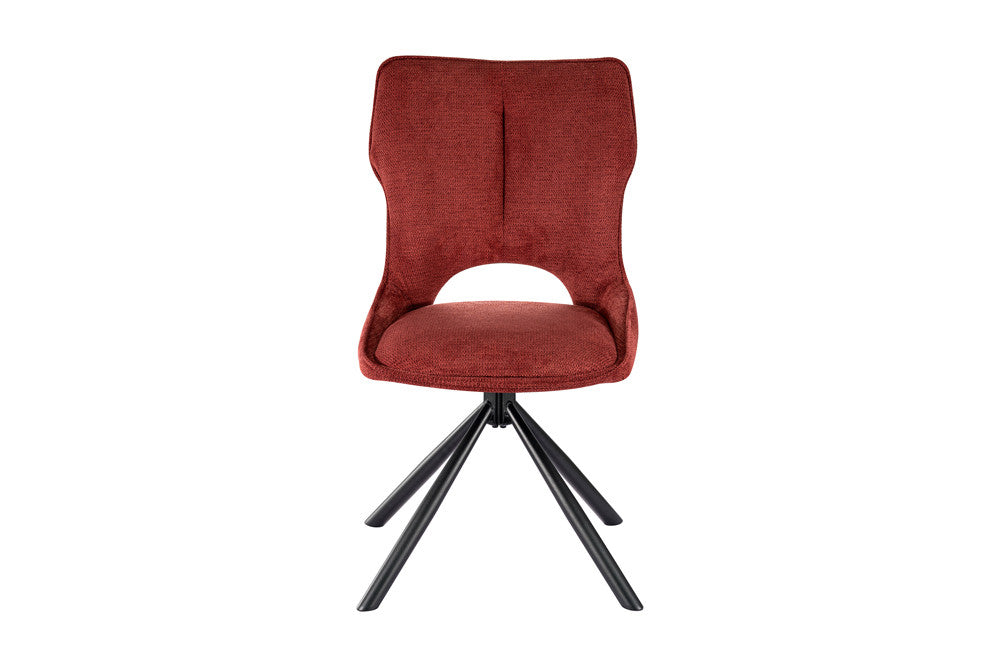 Rousseau - Eetkamerstoel Mori - Draaibaar Stof Rood - 90 x 48 x 59.5 cm