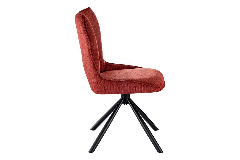 Rousseau - Eetkamerstoel Mori - Draaibaar Stof Rood - 90 x 48 x 59.5 cm