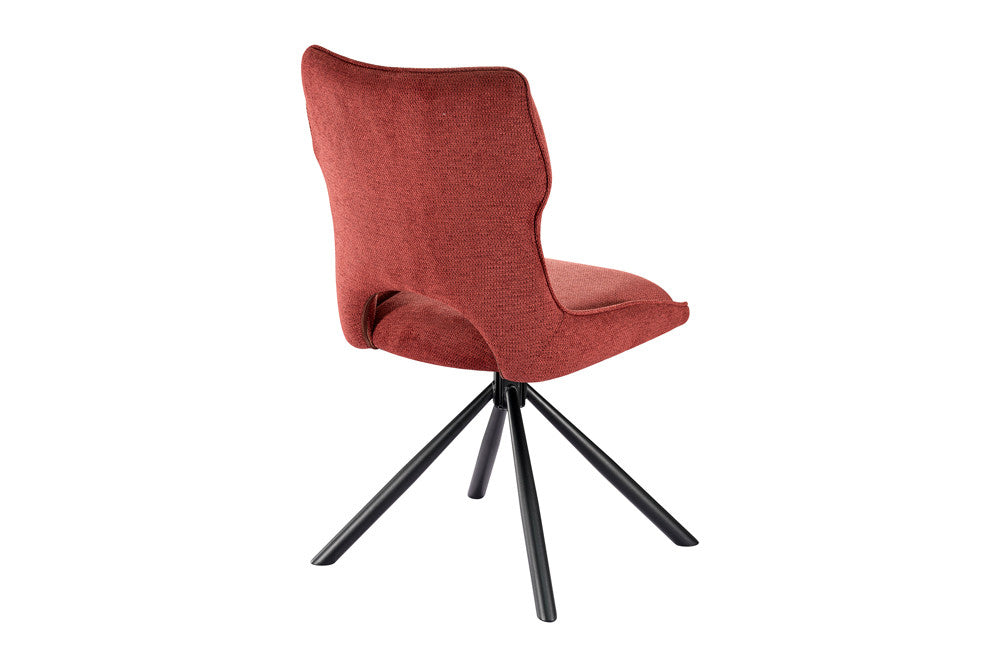 Rousseau - Eetkamerstoel Mori - Draaibaar Stof Rood - 90 x 48 x 59.5 cm