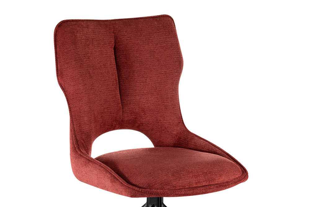 Rousseau - Eetkamerstoel Mori - Draaibaar Stof Rood - 90 x 48 x 59.5 cm