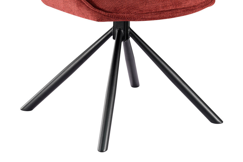 Rousseau - Eetkamerstoel Mori - Draaibaar Stof Rood - 90 x 48 x 59.5 cm