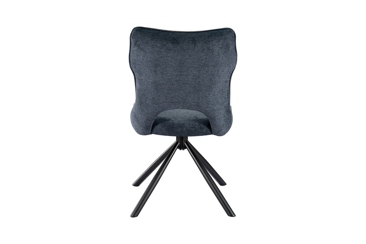 Rousseau - Eetkamerstoel Mori - Draaibaar Stof Blauw - 90 x 48 x 59.5 cm
