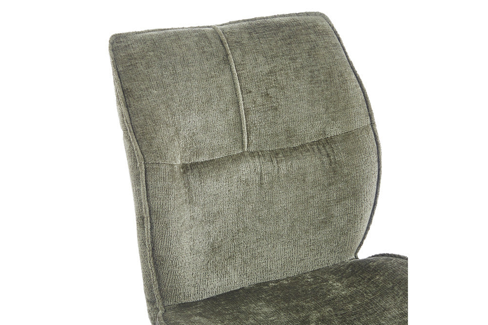 Rousseau - Chaise de salle à manger Faye - Tissu Vert - 89 x 49 x 65 cm