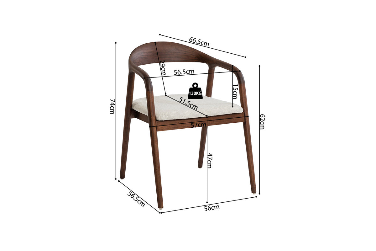 Rousseau - Stoel Claire - Essenhout Walnoot - H 74 x B 57 x D 66,5 cm