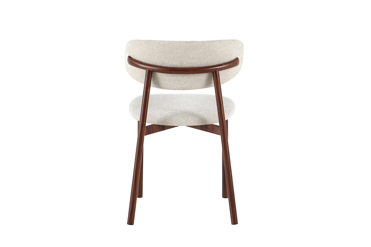 NIEUW - Stoel 'Coco' Walnoot - Stof Fabb Raven 24 Beige