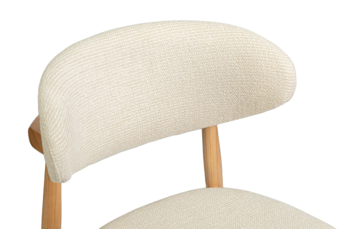 Rousseau - Chaise de salle à manger Clara - Frêne naturel - Tissu Beige - 80 x 50 x 56 cm