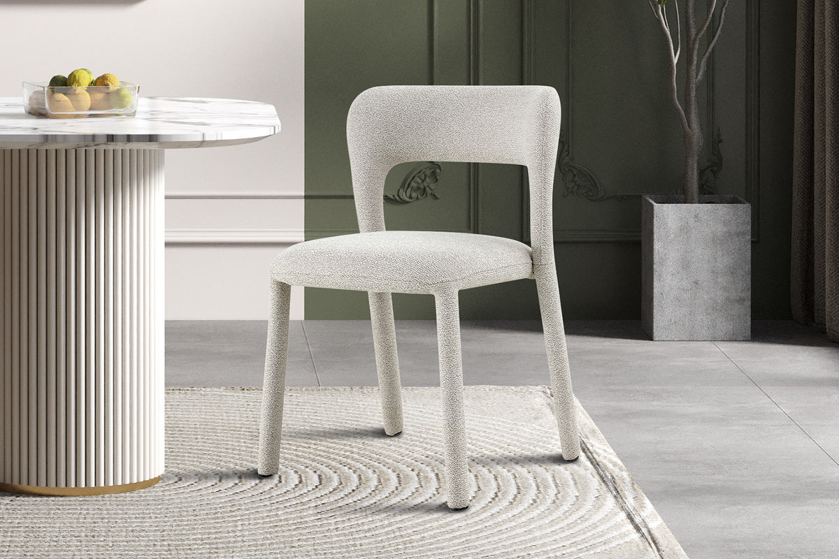 NOUVEAU - Chaise « Elvas » Empilable Tissu Ote Sahara 152 Écru