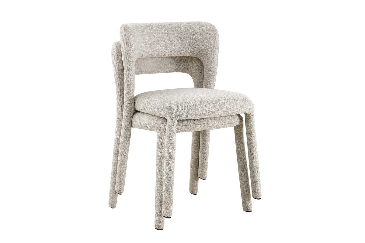 NOUVEAU - Chaise « Elvas » Empilable Tissu Ote Sahara 152 Écru
