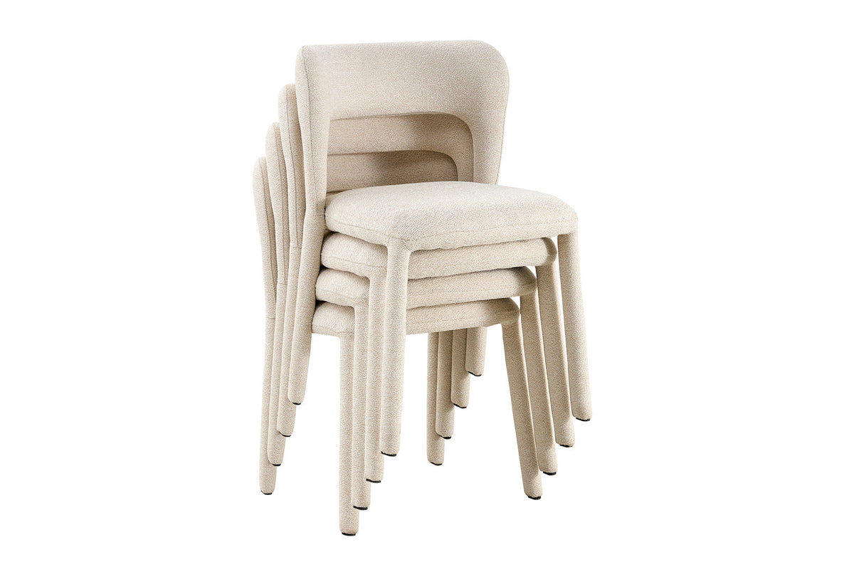 NOUVEAU - Chaise « Elvas » empilable Tissu Ote Sahara 112 Beige