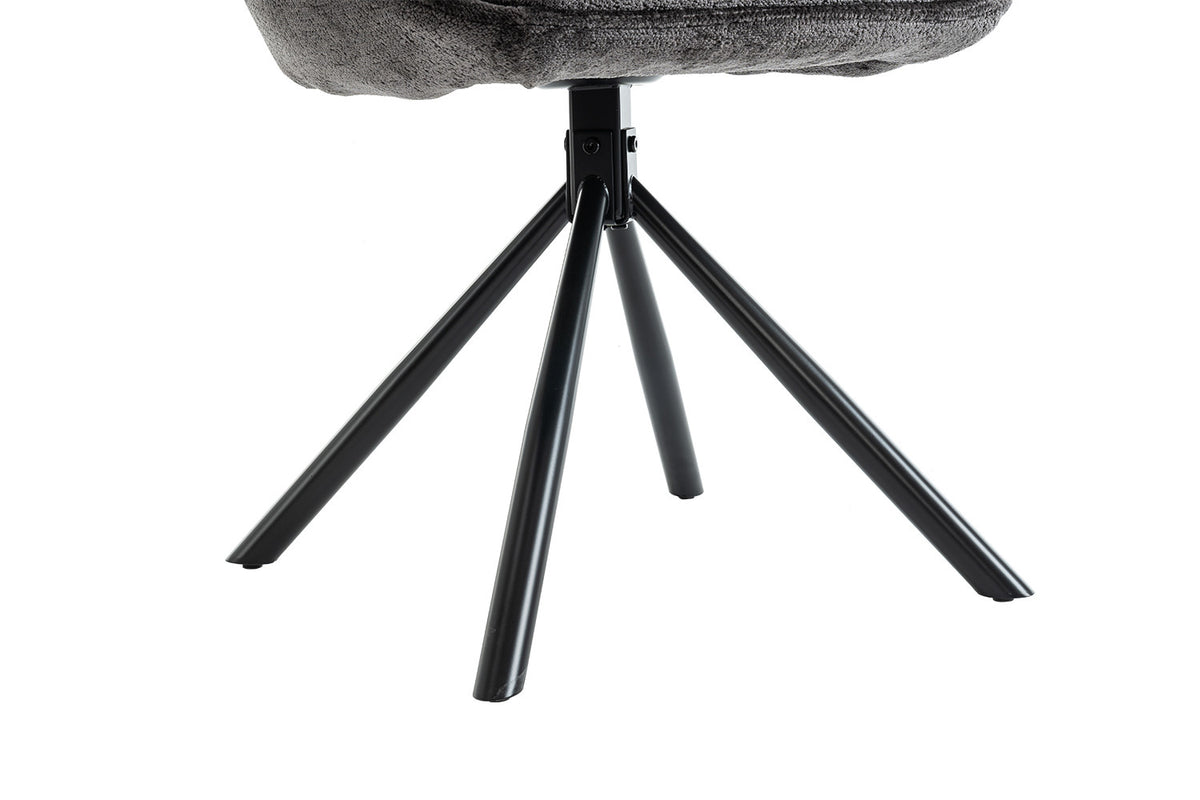 Rousseau - Chaise Dante - Tissu Gris - 85.5x51x60 cm