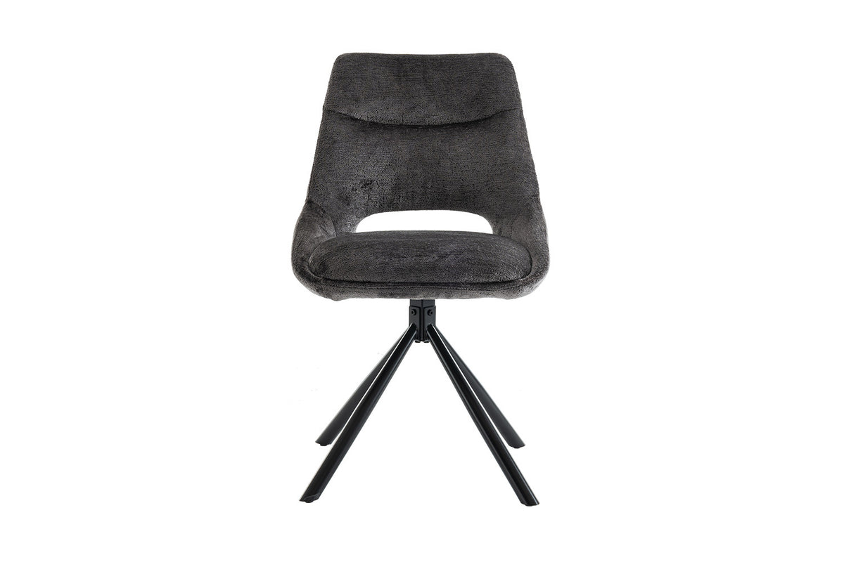 Rousseau - Chaise Dante - Tissu Gris - 85.5x51x60 cm
