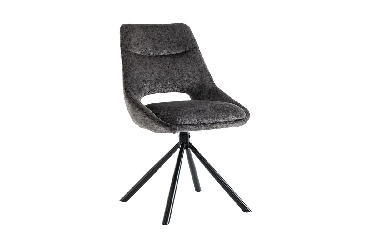 Rousseau - Chaise Dante - Tissu Gris - 85.5x51x60 cm