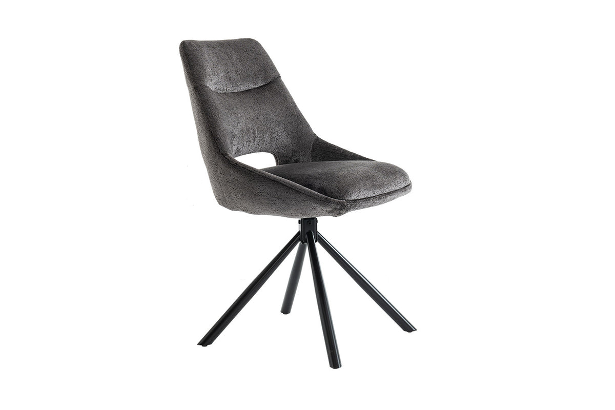 Rousseau - Chaise Dante - Tissu Gris - 85.5x51x60 cm